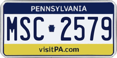 PA license plate MSC2579