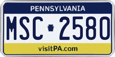 PA license plate MSC2580