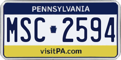 PA license plate MSC2594