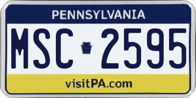 PA license plate MSC2595