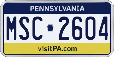 PA license plate MSC2604