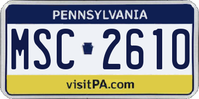 PA license plate MSC2610