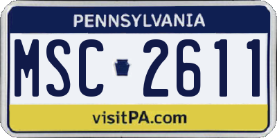 PA license plate MSC2611