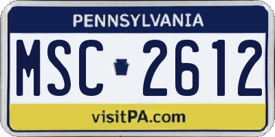 PA license plate MSC2612