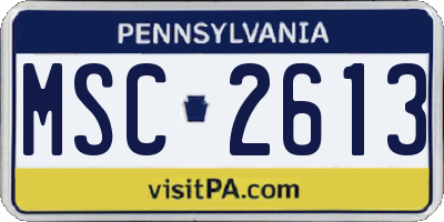 PA license plate MSC2613