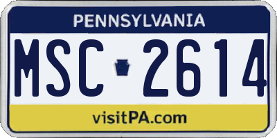 PA license plate MSC2614