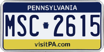 PA license plate MSC2615