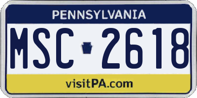 PA license plate MSC2618