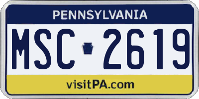 PA license plate MSC2619