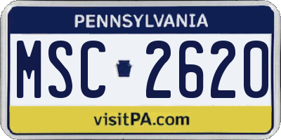 PA license plate MSC2620