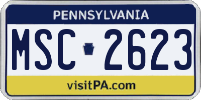 PA license plate MSC2623