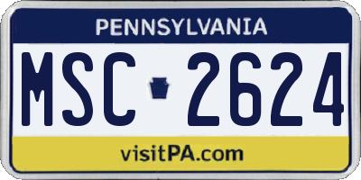 PA license plate MSC2624