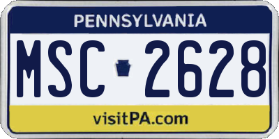 PA license plate MSC2628