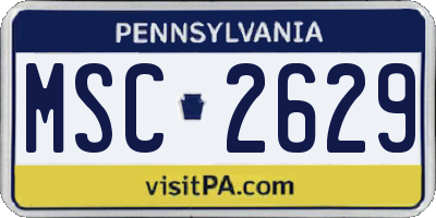 PA license plate MSC2629