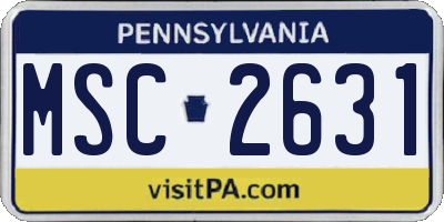PA license plate MSC2631