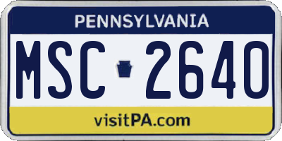 PA license plate MSC2640