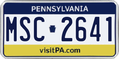 PA license plate MSC2641