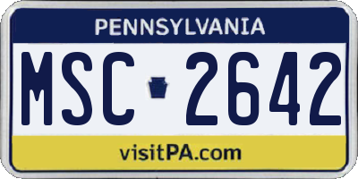 PA license plate MSC2642