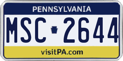 PA license plate MSC2644