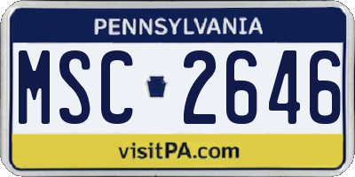 PA license plate MSC2646