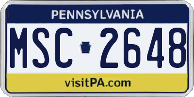 PA license plate MSC2648