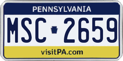 PA license plate MSC2659