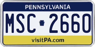PA license plate MSC2660