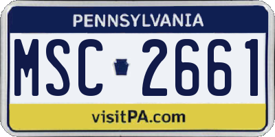 PA license plate MSC2661