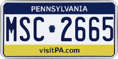 PA license plate MSC2665