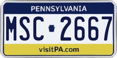 PA license plate MSC2667