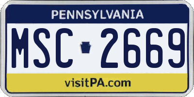 PA license plate MSC2669