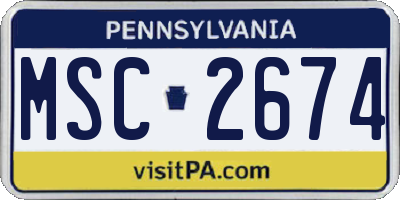 PA license plate MSC2674