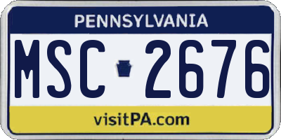PA license plate MSC2676