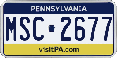 PA license plate MSC2677