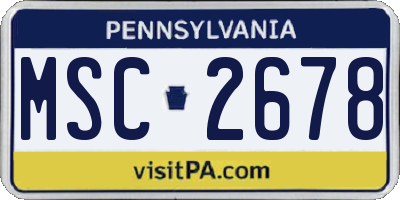 PA license plate MSC2678