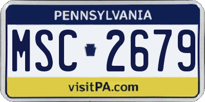 PA license plate MSC2679