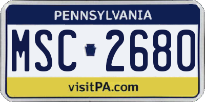 PA license plate MSC2680