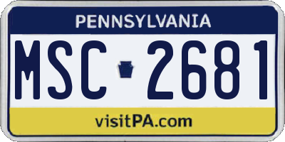 PA license plate MSC2681