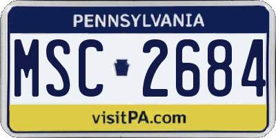 PA license plate MSC2684