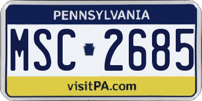 PA license plate MSC2685