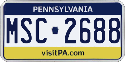 PA license plate MSC2688