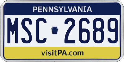 PA license plate MSC2689