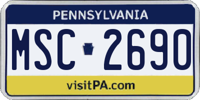 PA license plate MSC2690