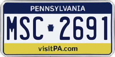 PA license plate MSC2691