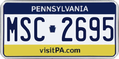 PA license plate MSC2695