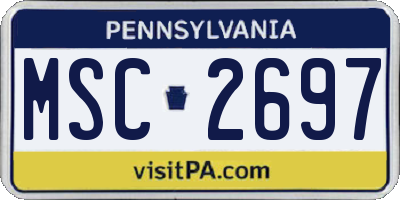 PA license plate MSC2697