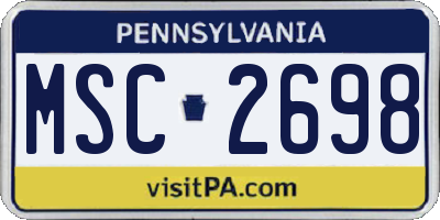 PA license plate MSC2698