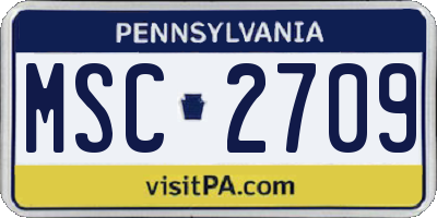 PA license plate MSC2709