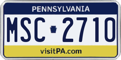 PA license plate MSC2710