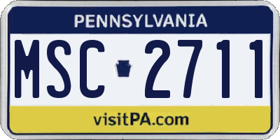 PA license plate MSC2711